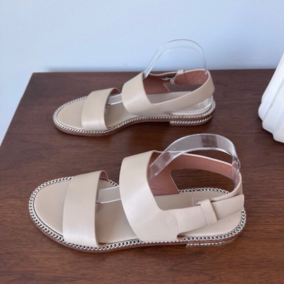 Givenchy Paris Beige Sandals with Chain Detail - Size 41/US 11 - Picture 4 of 9
